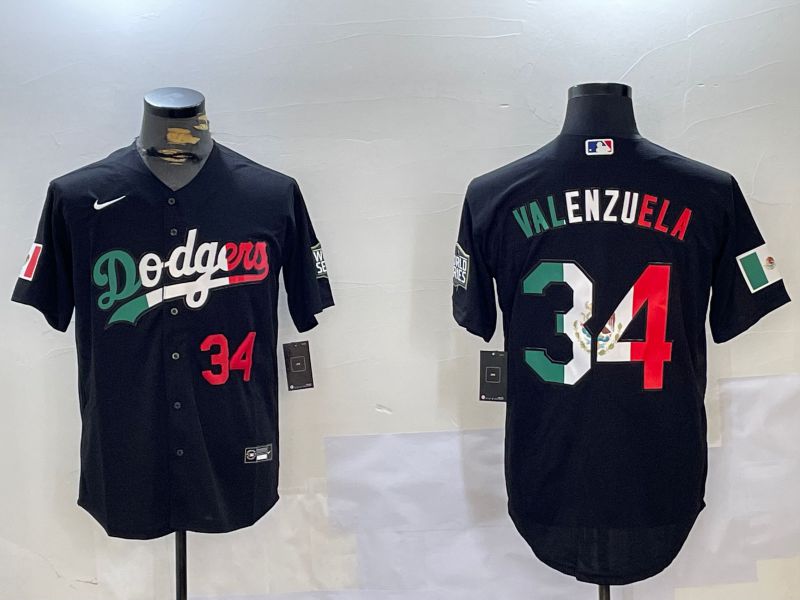 Men Los Angeles Dodgers 34 Valenzuela Black Game 2024 Nike MLB Jersey style 112018